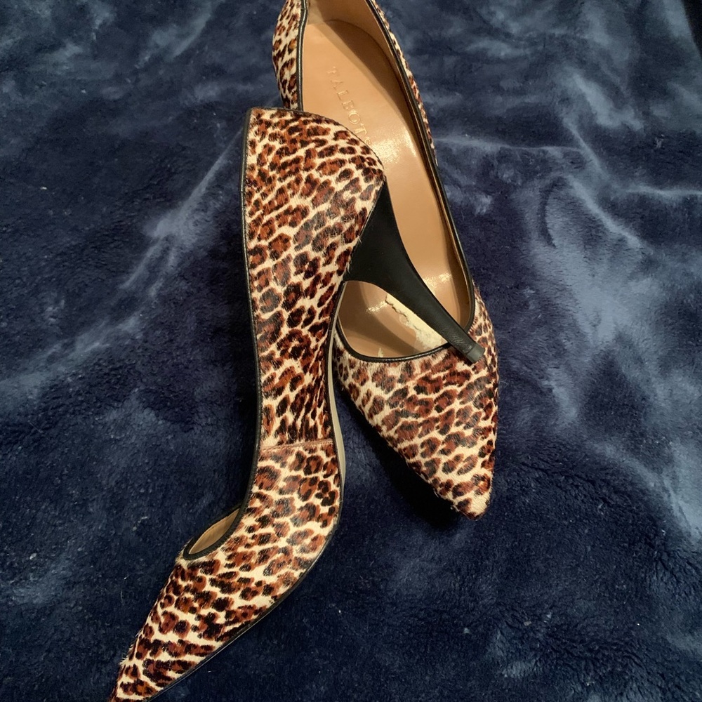 Talbots calf hair leopard print pums 10